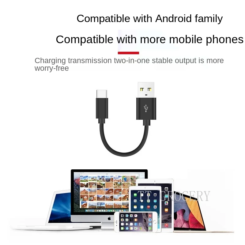 10cm USB Type C Short Cable for Samsung Galaxy S9 Note 8 9 USB 3.0 Type-C USB C 2A Fast Charging Data Cable Huawei P10 P40 Pro