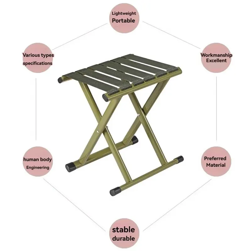 Outdoor Portable Folding Chairs Fishing Chairs Horse Shaped Benches