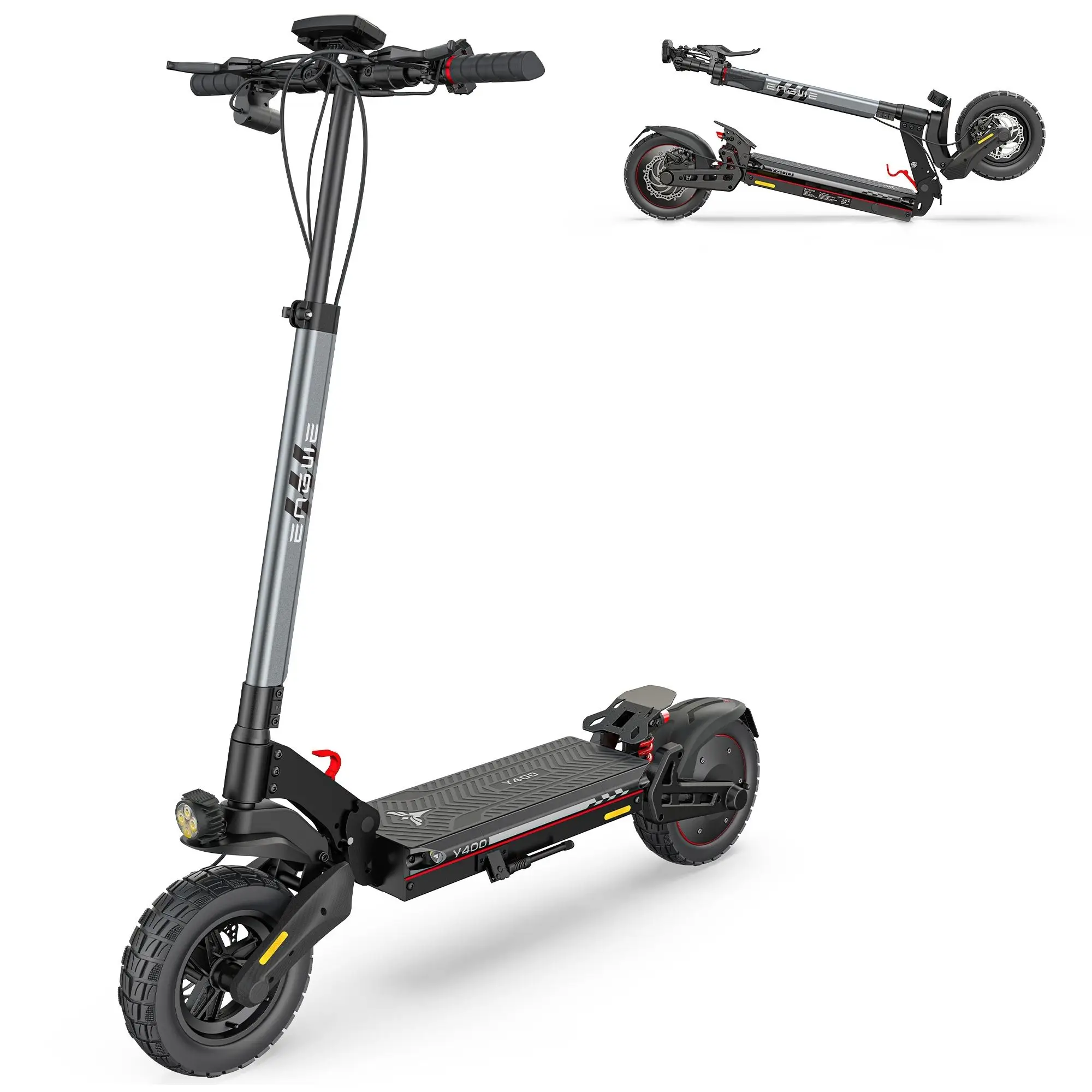 Engwe Y400 Scooter Elettrico Pieghevole 250W 48V 10.4Ah 10*2.5 "Pneumatici Leggero Pieghevole E-scooter Doppia Sospensione Freno A Disco 40km - immagine 2