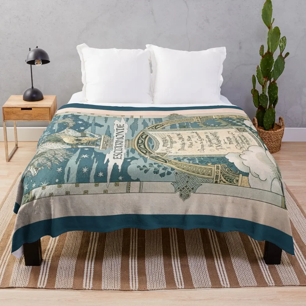 

Eugene Grasset - Esclarmonde by Jules Massenet Throw Blanket decorative Picnic for winter Blankets For Bed Blankets