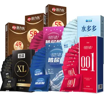 Hyaluronic Acid Condom 30/50/100Pcs Ultra Thin Particle Smooth Penis Sleeve Natural Rubber Contraception for Adult Sex Products 1