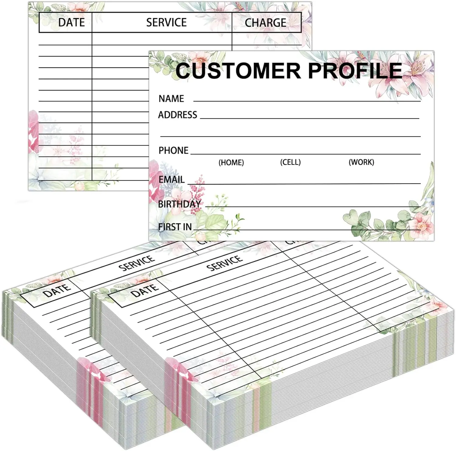Customer Information Card Client Contact Profile Record Cards Client Profile Page Cards Small Business Data 50Pcs