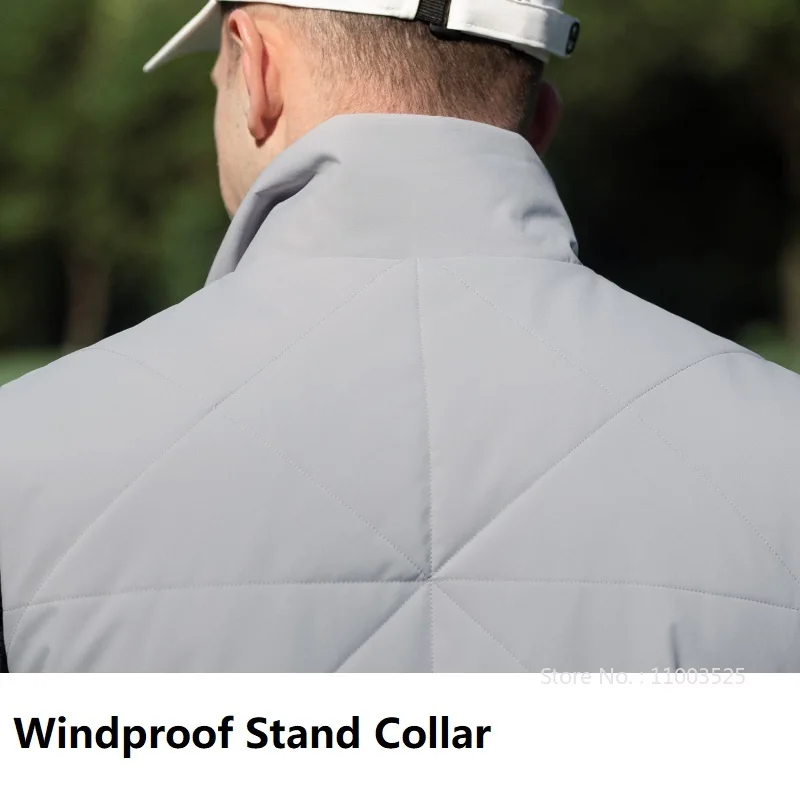 Pgm Padded Vest Men Golf Winter Autumn Outerwear Casual Warm Sleeveless Jacket Male Windproof Waistcoat Stand Collar Gilet