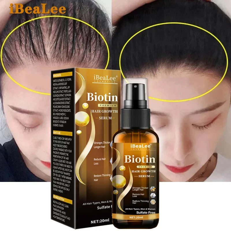 

Fast Hair Growth Serum Spray Anti Hair Loss Products Treatment Baldness Scalp Repair Frizzy Dry Beard Damaged Care Essential Oil