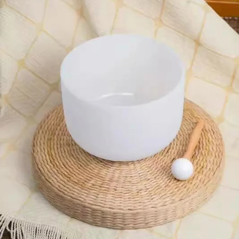 

432hz White Crystal Singing Bowl Yoga Supplies Release Pressure Tibetan Bowl Meditation Spiritual Sound Cuencos Sound Healing