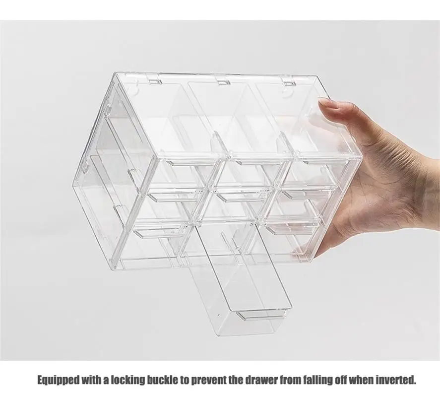 Transparent Multifunctional Desktop Storage Box 3/5/7grids Drawer Box Stationery Hair Jewelry Cosmetics Sundries Organizing