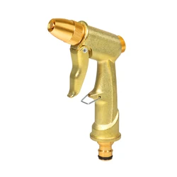 Deluxe High - Pressure Metal Garden Water Spray Gun for Versatile Outdoor Use (Golden water gun)
