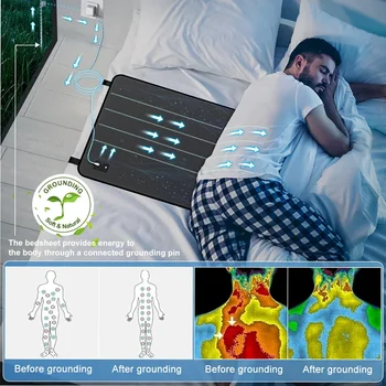 Grounding Mattress Grounding Conductive Leather Earthing Mattress Sleep Mat Restore Energy Better Sleep Anti-static Relax Body 6