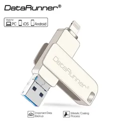 DataRunner pamięć Flash USB OTG 3 w 1 iOS i 3.0 USB i mikrodysk piszący 256GB 128GB 64GB 32GB Pendrive dla iPhone'a/Androida/PC