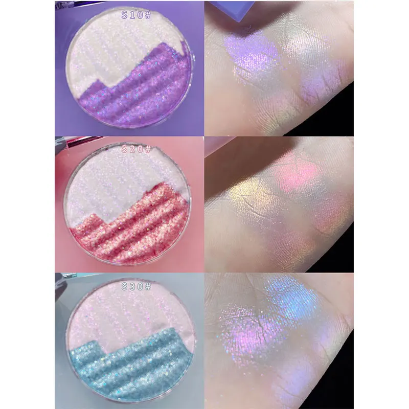 

Палитра хайлайтеров Хамелеон блестящая стойкая 2 тона Хайлайтер для макияжа осветляющая перламутровая палитра теней для век Пудра Косметика