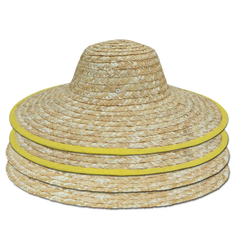 Farmers Large Straw Hat Wide Brim Straw Sun Hat Agricultural Large Sun-Proof Travel Male Construction Site Children Fishing