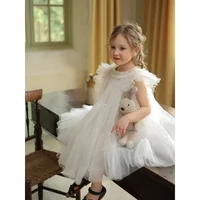 HoneyCherry Girls Handmade Splicing Fluffy Gauze Princess Dress Summer New Foreign Dresses Party Dress for Kids Girl 2