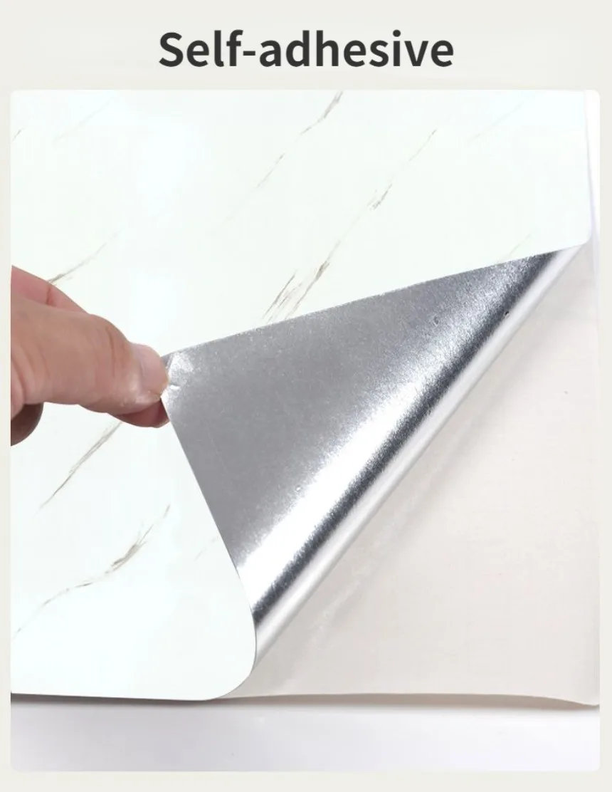데스크탑 욕실용 자체 접착 대리석 스티커, 방수 벽지, 내유성 주방 벽 포일, 곰팡이 방지 스티커, 80cm X 10m