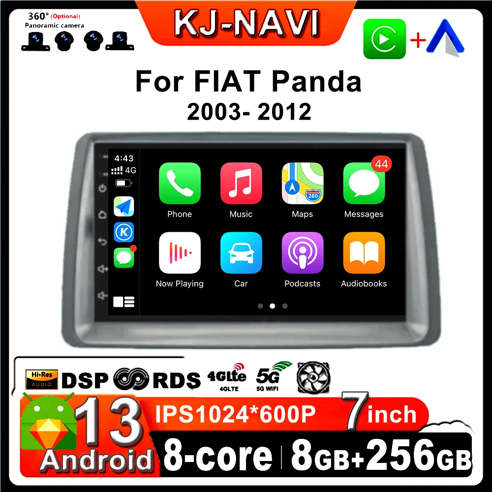 

7 ”Android 13 для FIAT Panda 2003- 2012 беспроводной Carplay умная навигация Стерео Аудио мультимедийный плеер QLED экран DSP