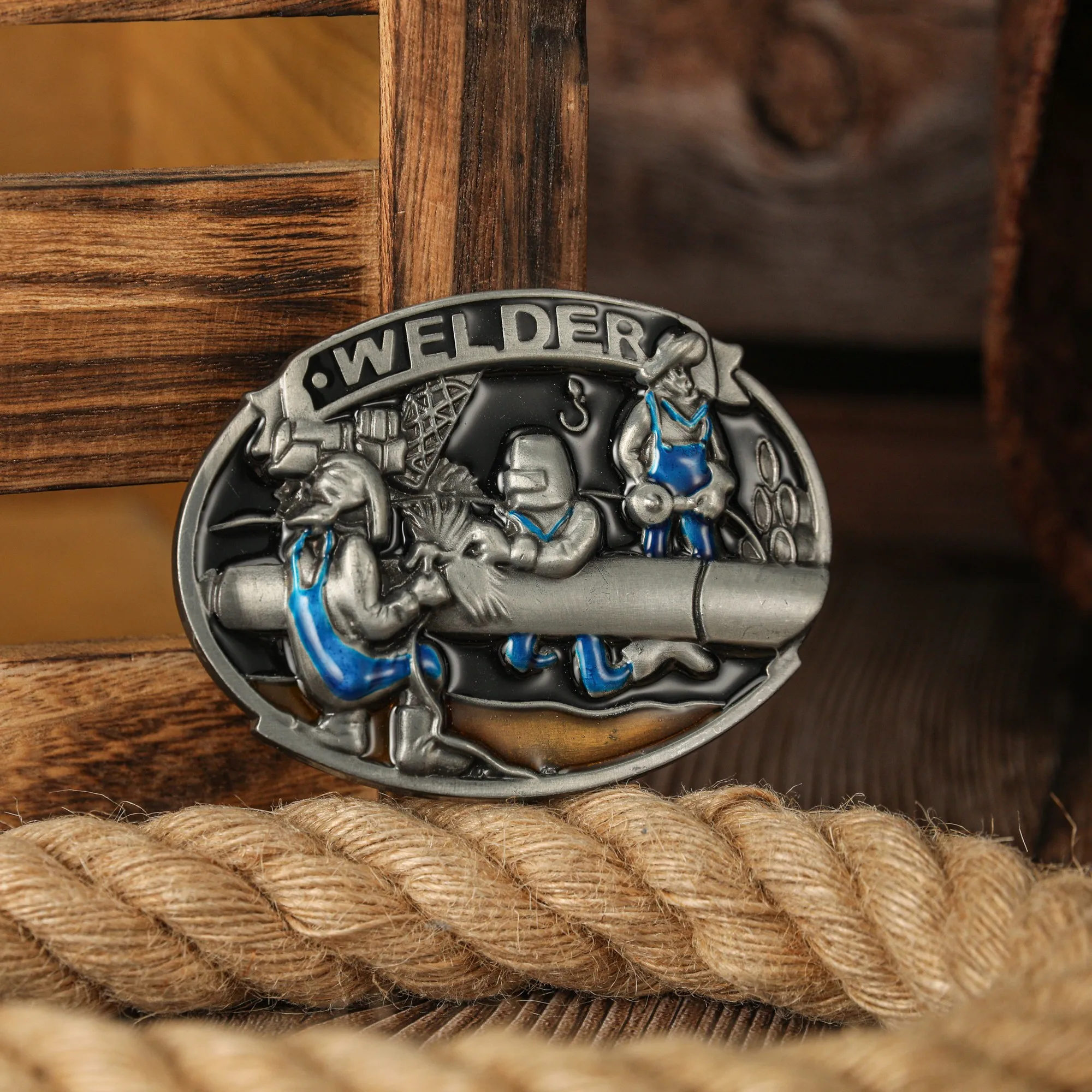 Oil-Drip Mechanical Tool Series Buckle: Versatile Western Men's Belt Accessory