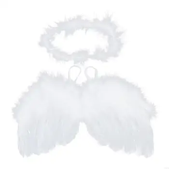 Q6pd 2pcs/set angel piather wing band band outfifit poppa 1