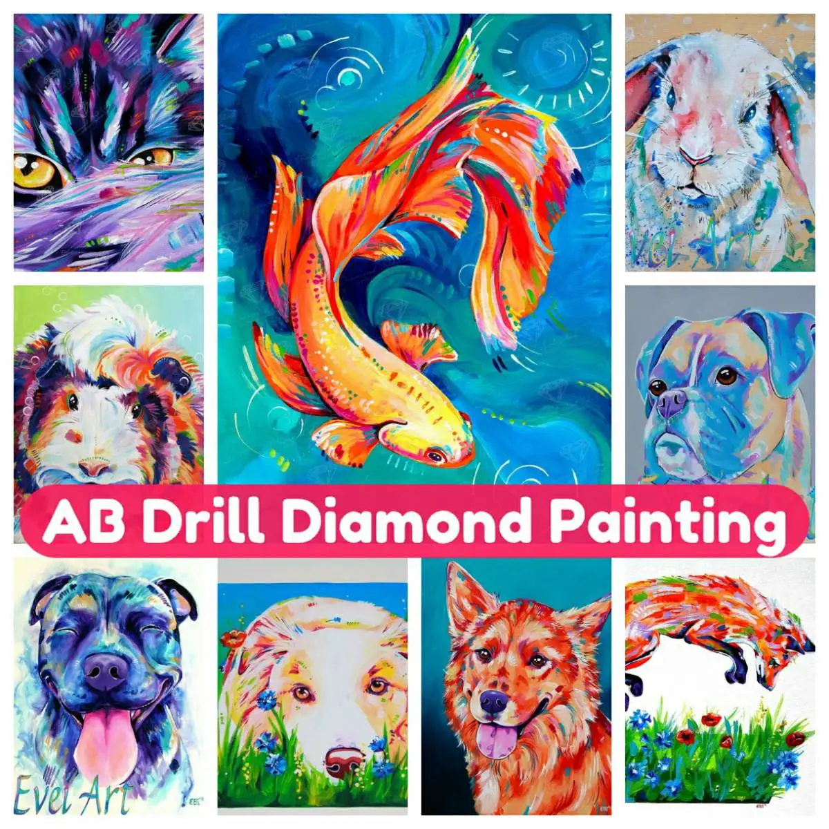 

Fantasy Animals AB Diamond Painting Full Drill Rhinestones Landscape Wall Handmade Cross Stitch Art Home Decor Gift for Kids