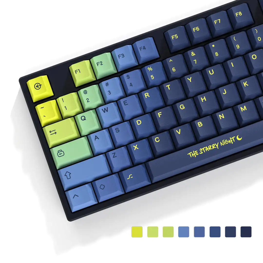Starry Night Cherry Perfil Keycaps Pbt Keycap para Gateron Switches mx Teclado Gaming 131 Chaves Cinco Lados Dye Sublimação - Imagem 3