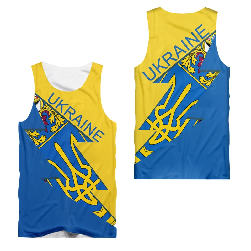 

2022 Sleeveless Tracksuit New Sale Tank Top Clothes Trendyol Men's Set Oversize Vest Dropshipping Y2K Ukraine Flag Logo Summer