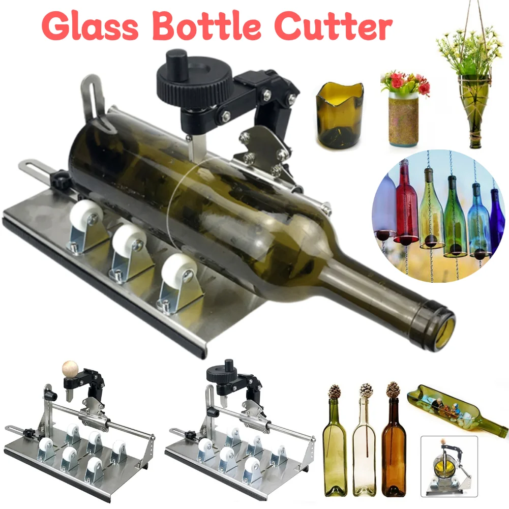 Glass Cutter Tile Glass Cutter Bottle Cutter Glass Bottle Cutter Tool DIY Square Round Wine Beer Glass Sculpture Cutter Machine Professional Beer Cutting Bottle Holder