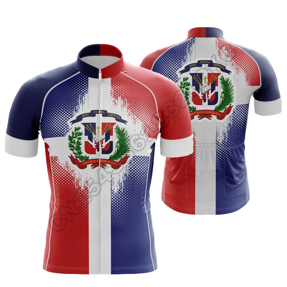 Dominican Republic Men's Summer Short Sleeves Cycling Jersey Set MTB Bike Uniform Triathlon Breathable Ropa Ciclismo Verano
