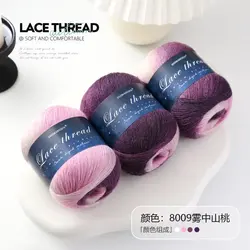 Vibrant Rainbow Gradient Lace Yarn - 500m, 100g (8009 fog zhongshan peach)