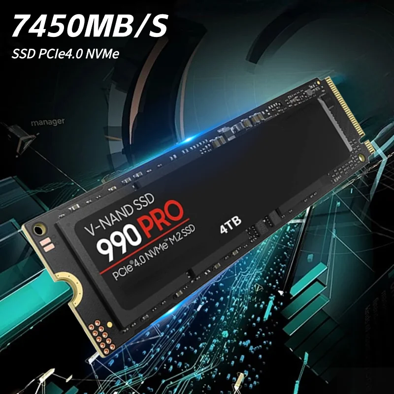 

990 PRO SSD Solid State Drive M.2 2280 SSD PCIe4.0 NVMe Gaming Internal Hard Drive 4TB 2TB 1TB 7450MB/S For PS5 Laptop Desktop