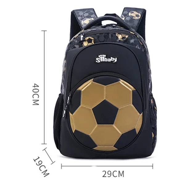 New 3D Cute Orthopedic School Bag For Boys Cartoon Football Backpack Kids Children High Capacity Waterproof 1-3 Grade Schoolbag 3
