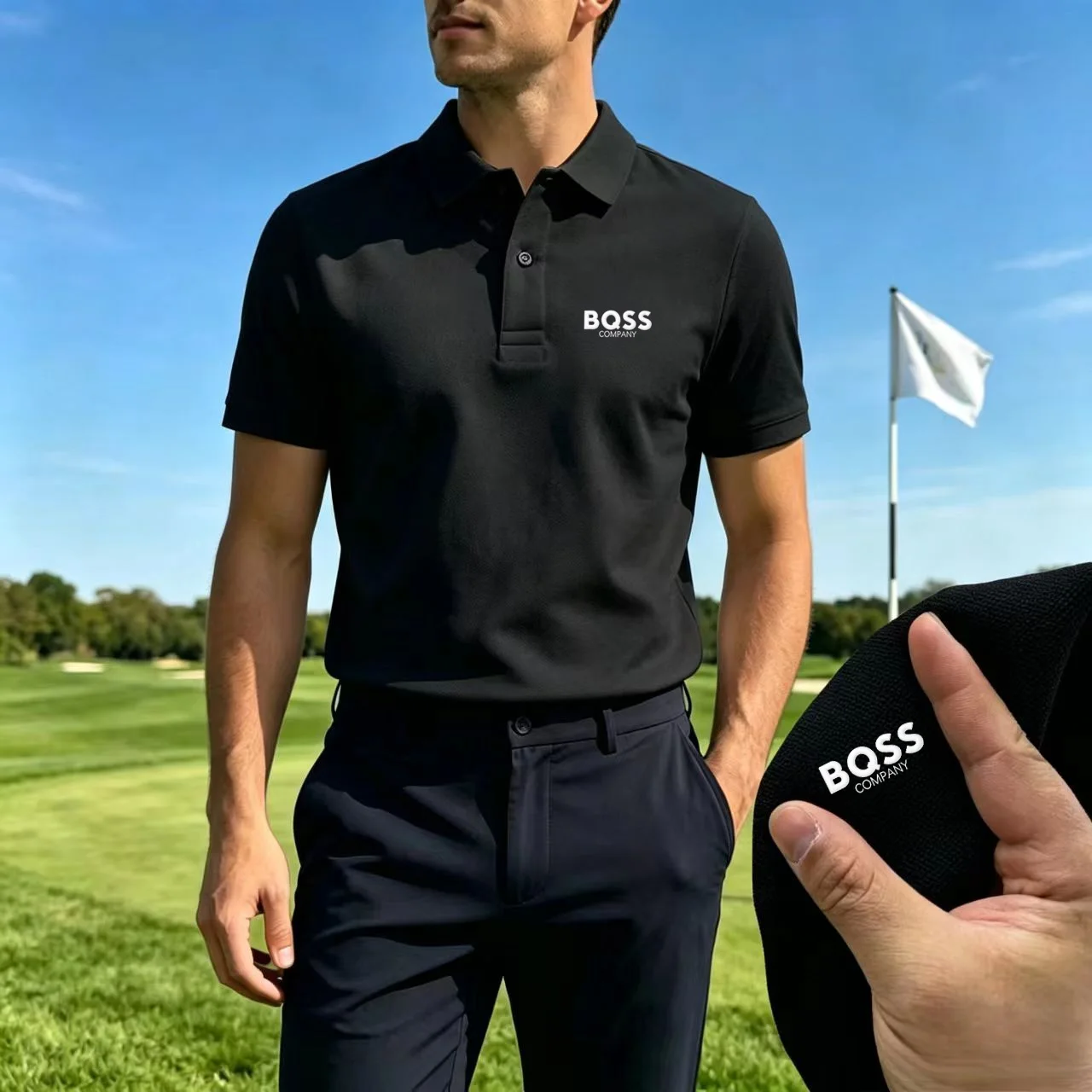 Nuova Camicia POLO da Uomo con Ricamo, Tinta Unita, Business Casual, Moda Estiva, Manica Corta, Comoda e Traspirante - immagine 2