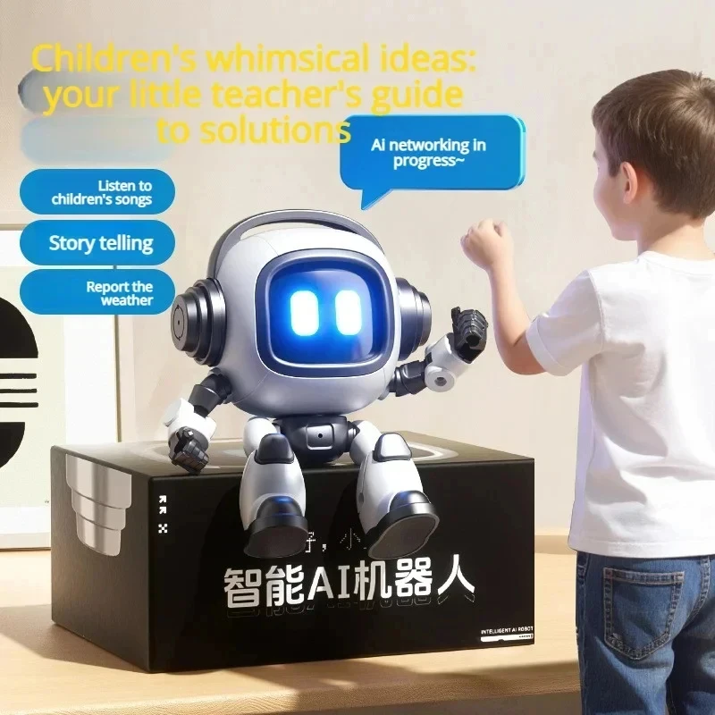 Robot da Tavolo Interattivo con Riconoscimento Vocale AI, Compagno Parlante, Gioco Educativo, Robot Giocattolo per Ragazzi e Ragazze, Regalo - immagine 5