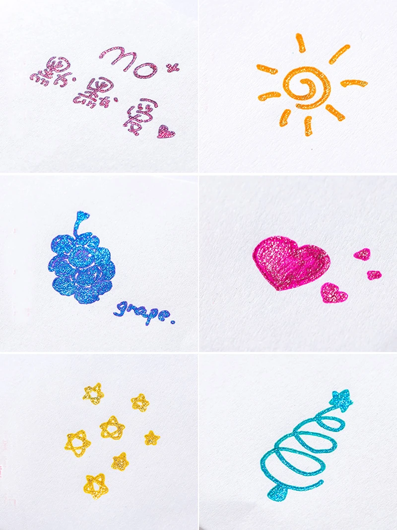 Colors Glitter Pen Highlighter Color Changing Flash Marker Gel