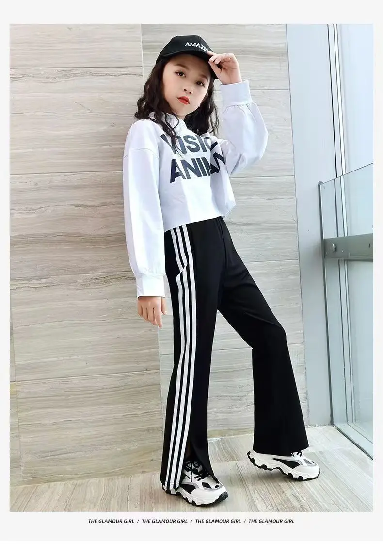 

Spring And Autumn Suit 2023 New Teenagers Children's Hoodie Cotton Casual Fashion Princess Girls Girls Trousers Two-Piece Set
