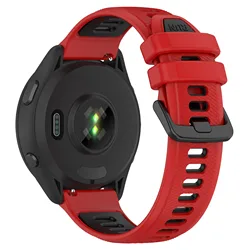 Sport Silicone Watch Strap - 22mm Adjustable Bracelet - Garmin Venu 2 (Red Black)