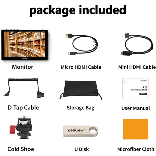 Desview R7 R7S Ii 4K Monitor 7 Inch 3D-Lut Touchscreen Field Monitor SDI HDMI-Compatible 2600Nits HDR DSLR