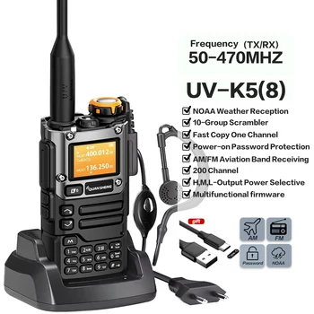 Quansheng UV-K6 Walkie Talkie 5W Air Band Radio Tyep C Charge UHF VHF DTMF FM Scrambler NOAA Wireless Frequency Two Way CB Radio 1