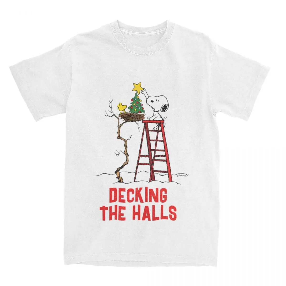 Uomo Donna Arachidi Comic Snoopy Woodstock Albero Di Natale Magliette Accessori Joe Cool Cartoon 100% Cotone Top Tee Shirt