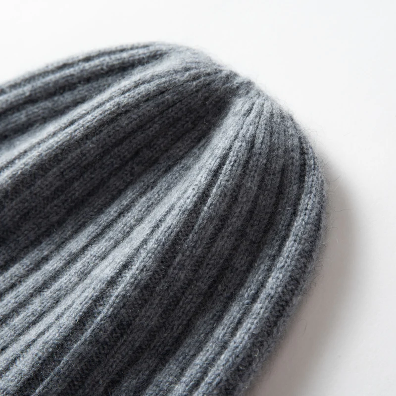 MERRILAMB Kaschmir Mützen für Frauen Neue Winter Gestrickte Kopfbedeckungen Warm Halten Hut Hohe Qualität Feste Beiläufige Outdoor Caps Skullies – Detail 33