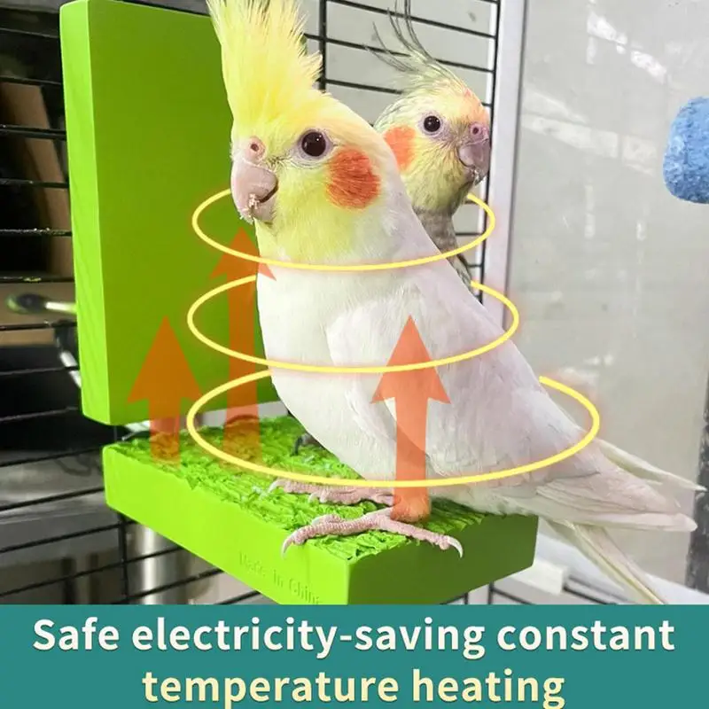 Heated Bird Perch 5W Thermostatic Flat Bird Heater for Cage Safe Perch Stand Warmer for Birds Parrots Hamsters