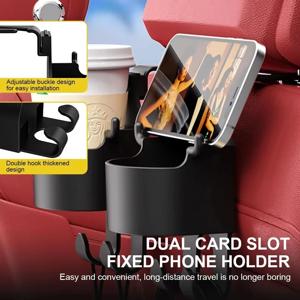 Car Seat Hook Hanger Storage Organizer Universal with Cup Holder for Handbag Fit Universal Vehicle Car Accessory