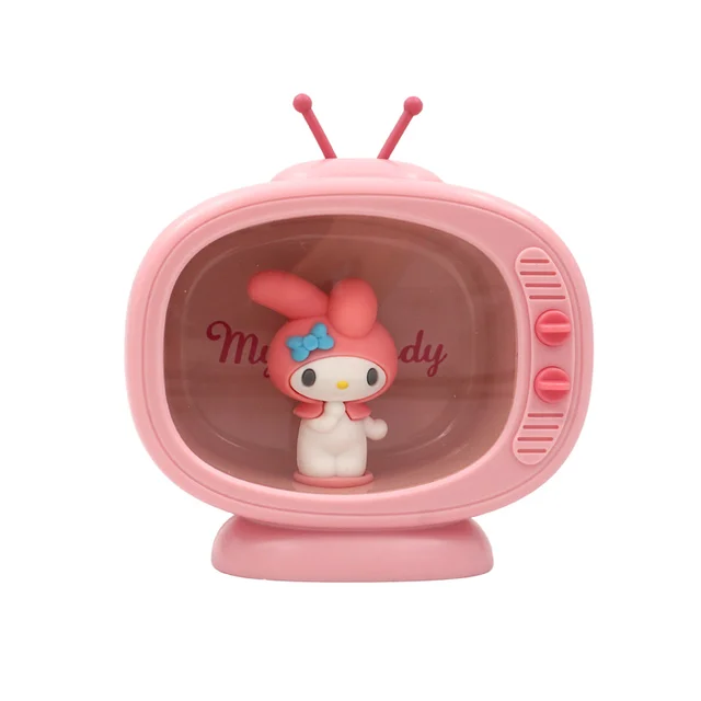 Sanrioed Kawaii My Melody Cinnamoroll Kt Mini Tv Style LED Night Light Anime Bedroom Cute Table Lamp Bedside Lamp Girl Gift 4