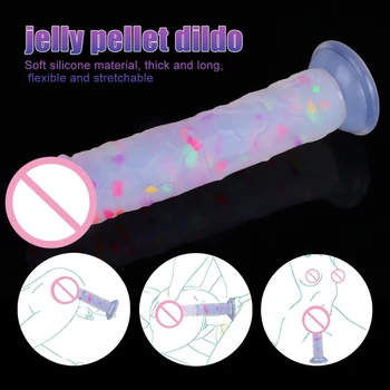 5 Sizes Rainbow Jelly Dildo With Suction Cup Realistic Silicone Dildo Sex Toys For Couples Women Gay Lesbian Vagina Anal Massage 3
