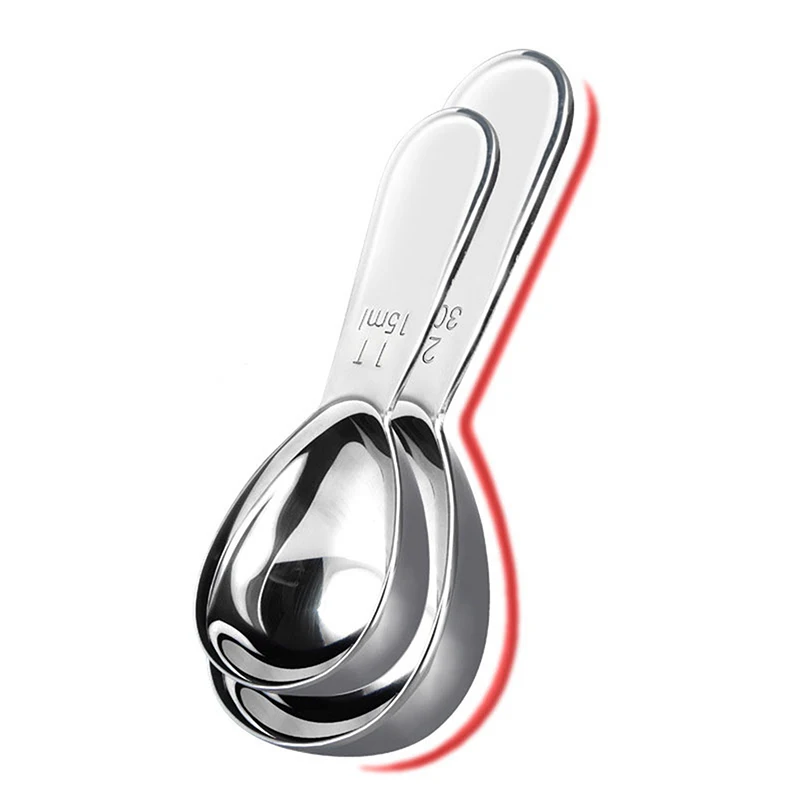 Kitchen Measuring Spoons Stainless Steel Coffee Bean Powder Scoop 30ml 15ml