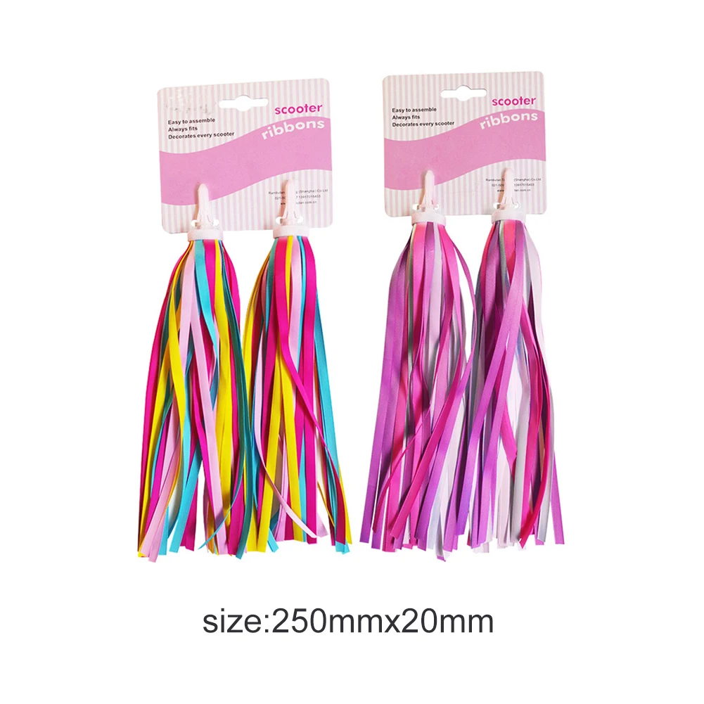2pcs Bicycle Handlebar Colorful Tassel Streamers Kids Scooter Bike Decor Ribbon Tassel Ribbons Cycling Accessories bicycle handlebar tassels