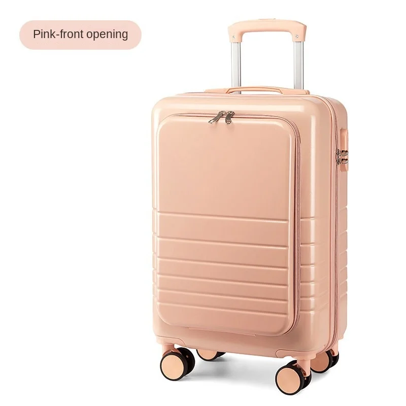 2024 New Front Opening Suitcase Side Open Computer Business Password Suitcase Boarding Luggage for Male and Female Students