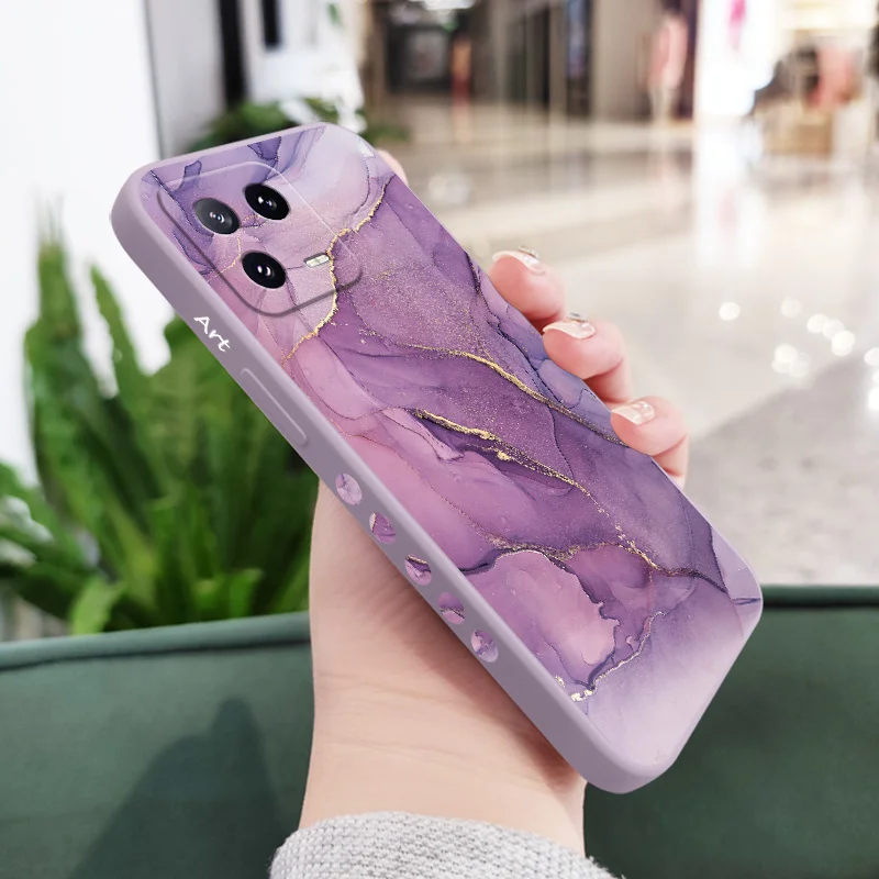 Elegant Marble Texture Liquid Silicone Phone Case - Premium Protective Cover