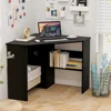 Corner Desk, 90 Degrees Triangle Corner Computer Desk for Small Space, Bedroom Corner Makeup Vanity Desk with Storage S 3