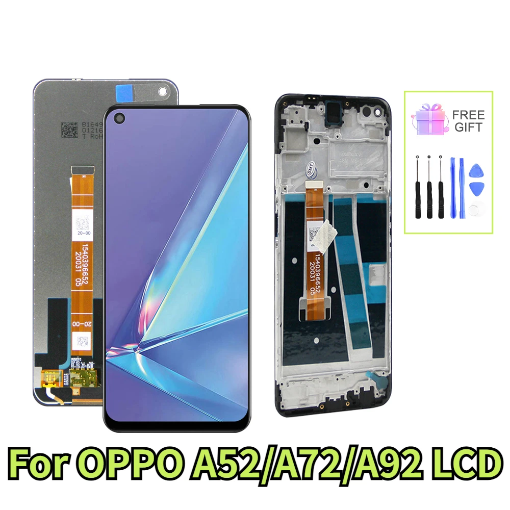 

Для Ori OPPO A52 A92 6,5 ''для OPPO A72 4G 5G CPH2067 CPH2061 CPH2059 LCD дисплей кодирующий преобразователь сенсорного экрана в сборе Замена