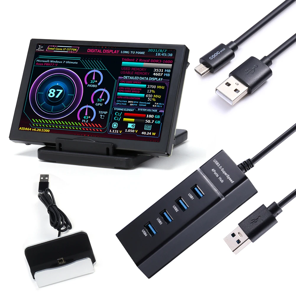 ο 5 ġ IPS LCD ȭ  USB TYPE-C AIDA64   PC ǻ CPU GPU RAM HDD ׷ ī