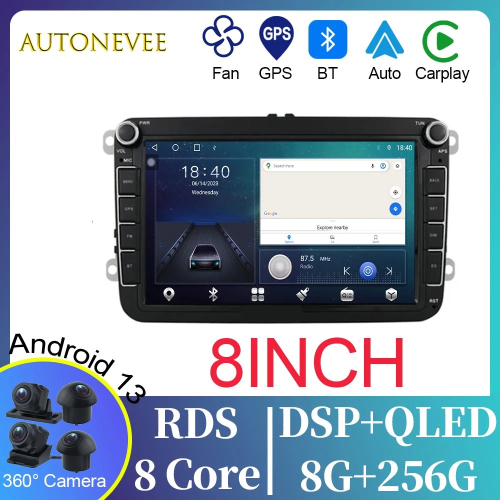 

Автомобильный радиоприемник IPS для VW Volkswagen Passat B7 B6 Golf Touran Polo Tiguan Jetta GPS-навигация Мультимедиа Стерео Carplay 2DIN DVD