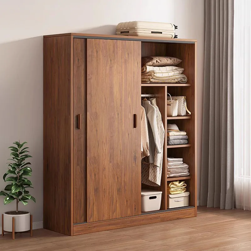 

Wooden System Closet Storage Clothes Organizer Bedroom Wardrobe Cupboard Cabinet Door Fabric Watches Armario Home Furniture